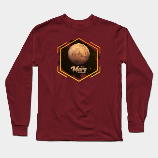 Planet Mars: The Red Planet Long Sleeve T-Shirt by Da Vinci Feather